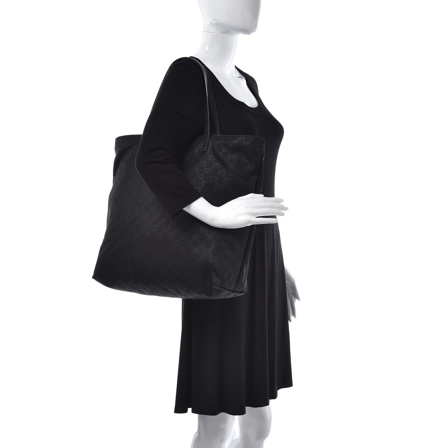 Nylon Monogram Large Tote Black