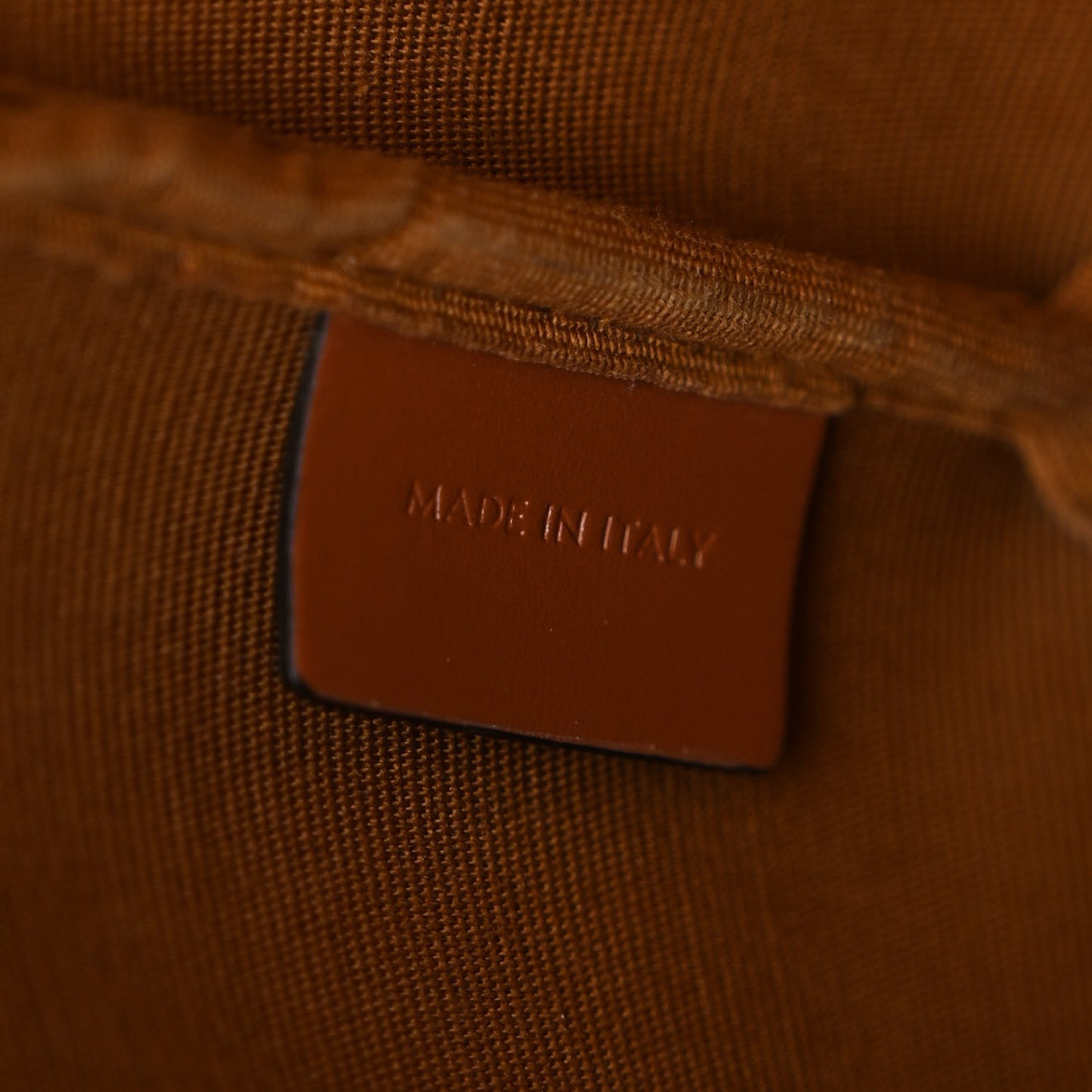 Triomphe Canvas Calfskin Small Bucket Bag Tan