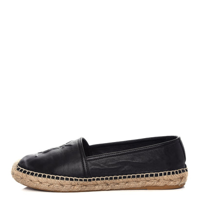 Saint Laurent Lambskin Monogram Espadrilles 38.5 Black 1 of 11