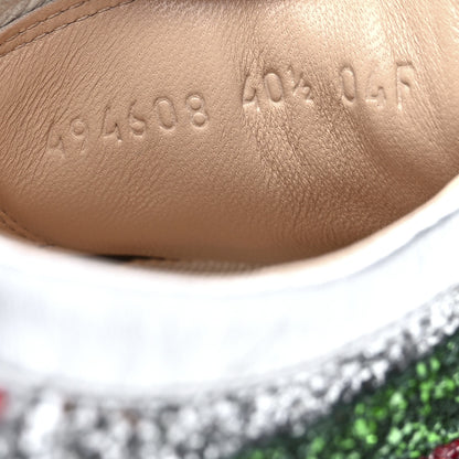 Gucci Glitter Fabric Web Falacer Sneakers 40.5 Silver 8 of 9
