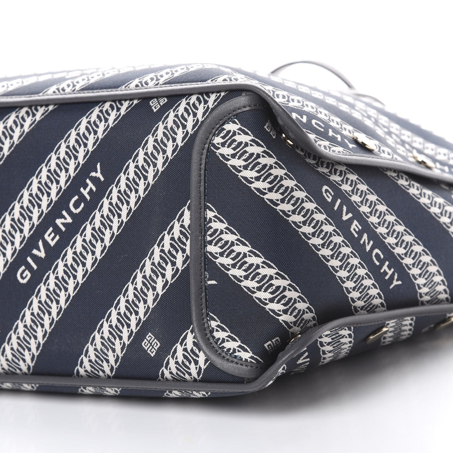 Canvas Jacquard Medium Bond Tote Oil Blue