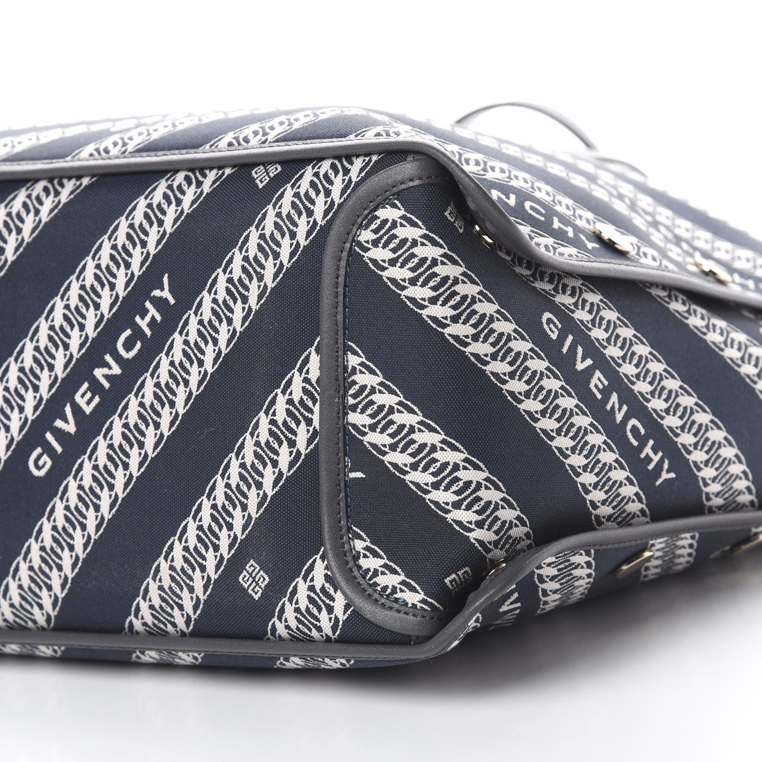 Givenchy Canvas Jacquard Medium Bond Tote Oil Blue 9 of 10