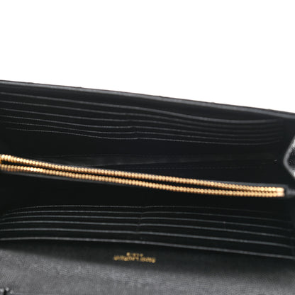 Saint Laurent Grain De Poudre Matelasse Chevron Monogram Chain Wallet Black 5 of 8