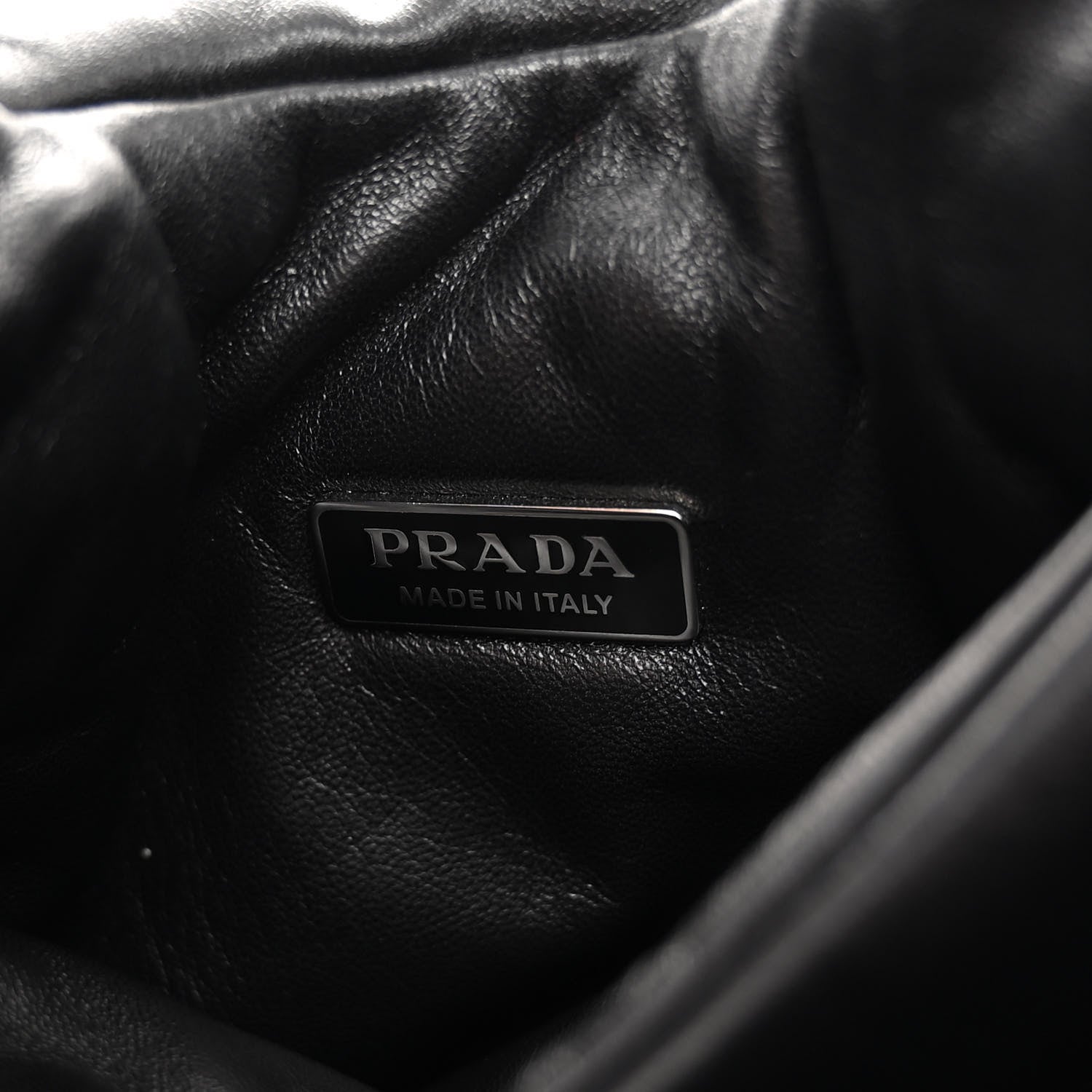 Prada Nappa Soft Padded Small Double Handled Shoulder Bag Black 6 of 9