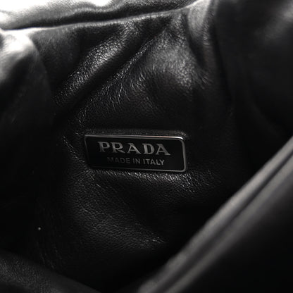 Prada Nappa Soft Padded Small Double Handled Shoulder Bag Black 6 of 9