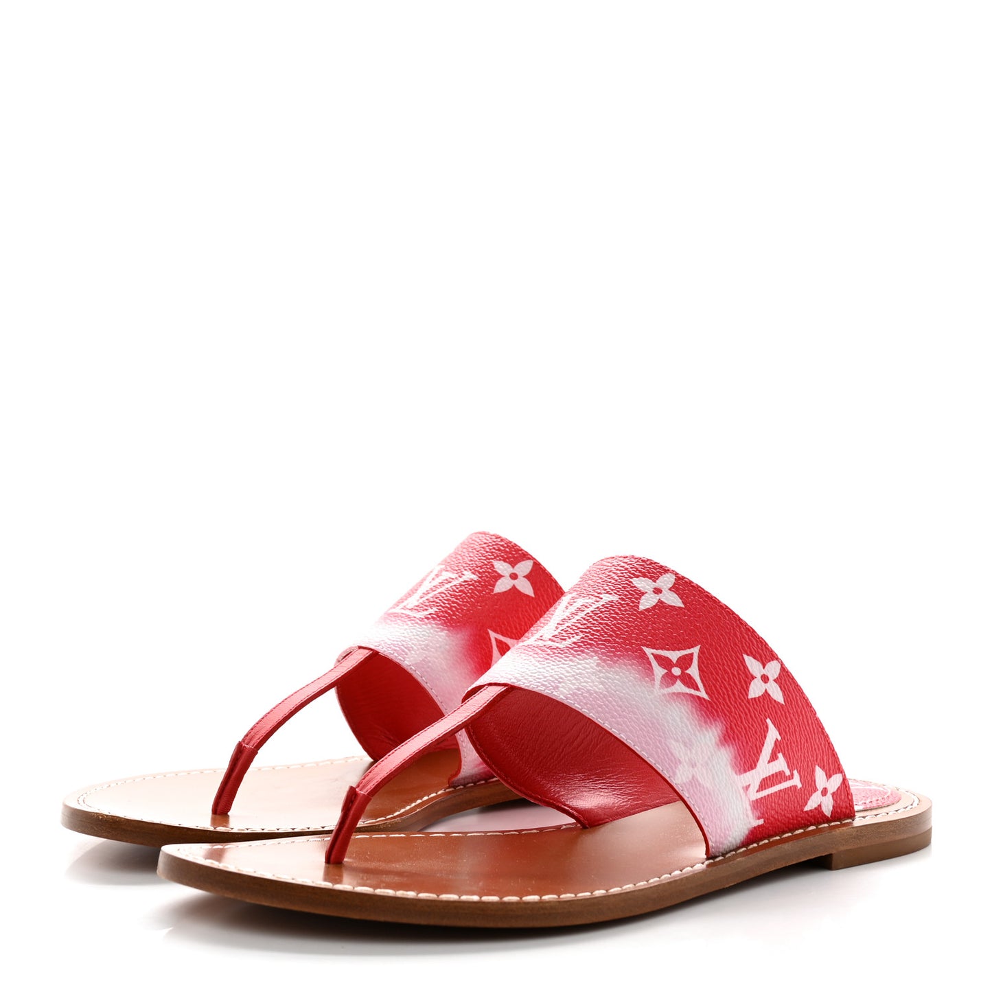 Monogram Escale Palma Sandals 38 Rouge