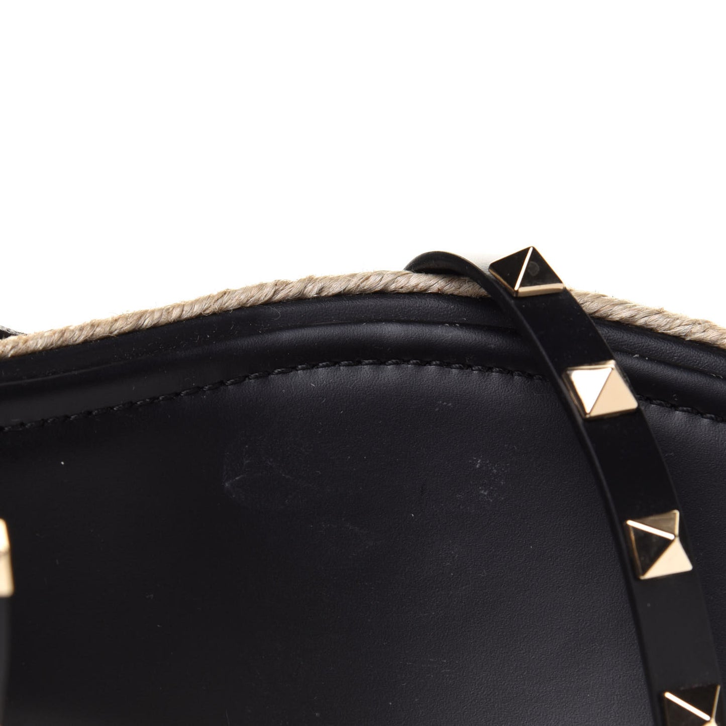Calfskin Rockstud Ankle Strap Espadrille 10/60mm Sandals 39 Black