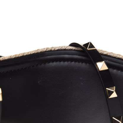 Valentino Garavani Calfskin Rockstud Ankle Strap Espadrille 10/60mm Sandals 39 Black 9 of 10