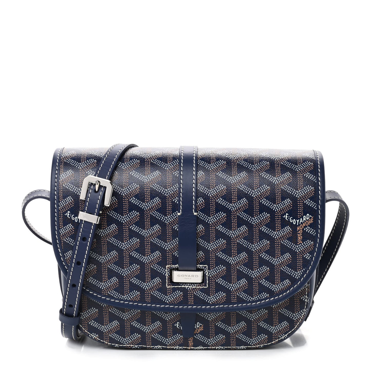 Goyardine Belvedere II PM Messenger Bag Navy