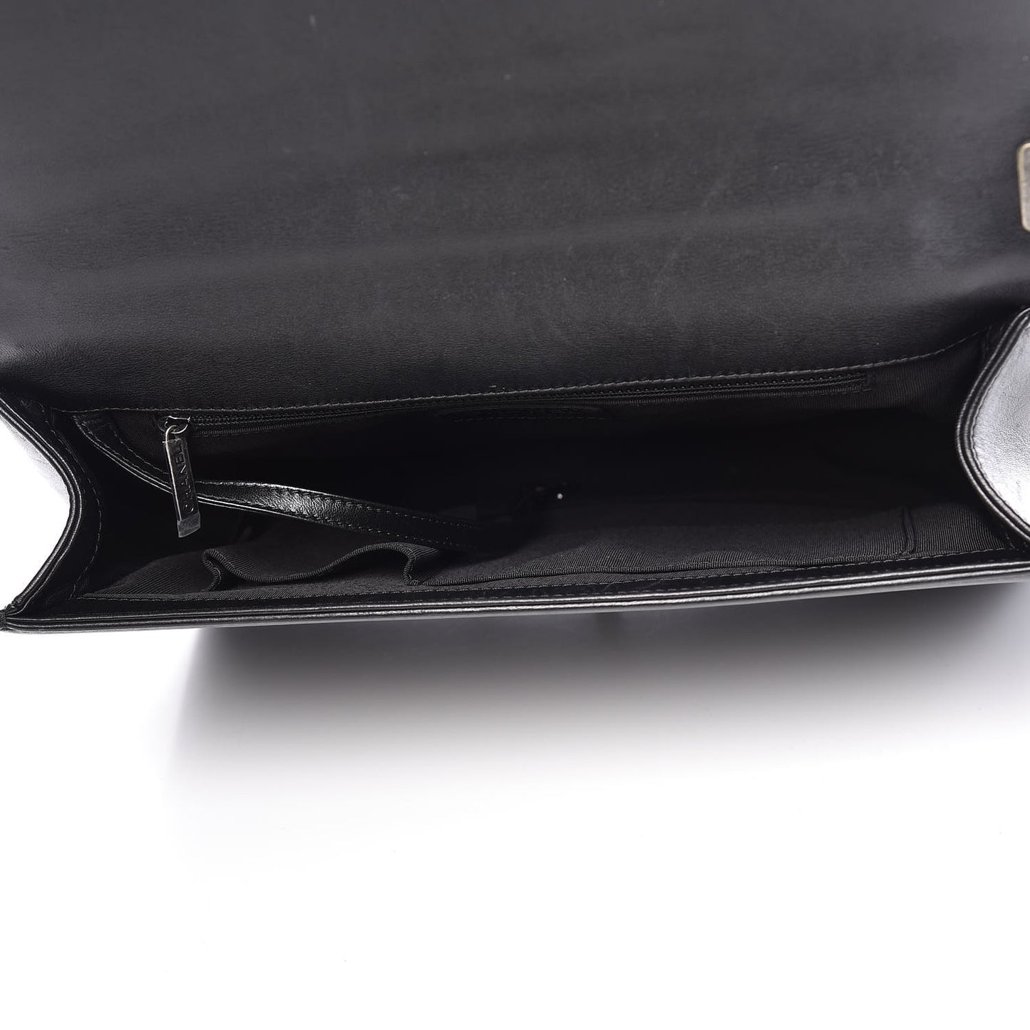 Lambskin Quilted Large Boy Flap Black