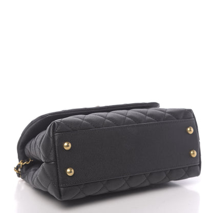 Chanel Caviar Lizard Embossed Quilted Mini Coco Handle Flap Black 4 of 10