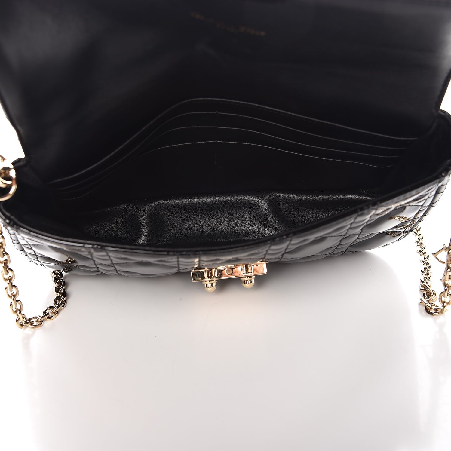 Christian Dior Patent Cannage Miss Dior Promenade Pouch Black 6 of 8
