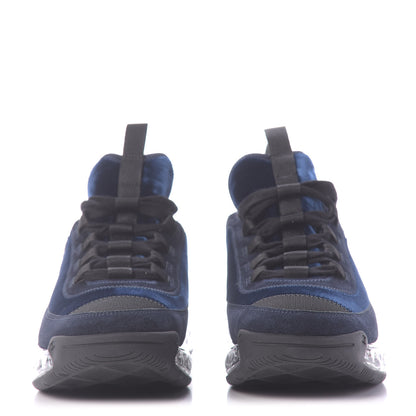 Chanel Suede Calfskin Velvet Grosgrain CC Sneakers 41 Navy Blue Black 2 of 11
