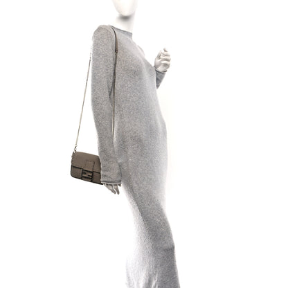 Fendi Cuoio Roma Sellerissima Nappa Sintetica Tape Stitch Mini Baguette Argento 2 of 10