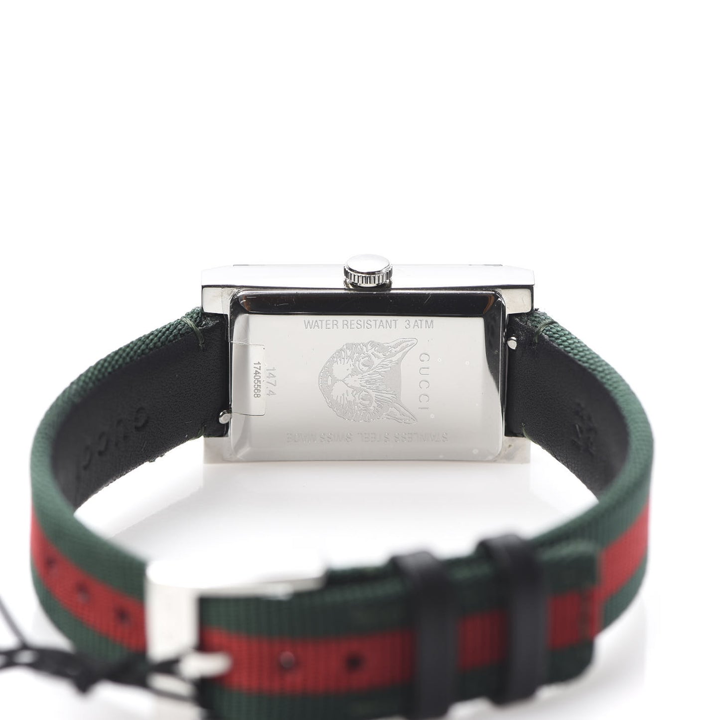 Stainless Steel Nylon Mother of Pearl 21mm Web G-Frame Quartz Watch Green