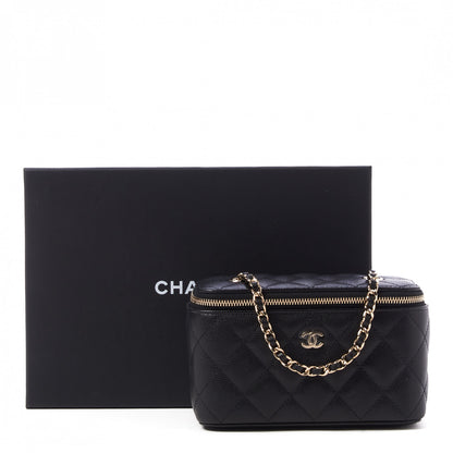 Chanel Caviar Quilted Small Vanity Case With Chain Black 10 of 10