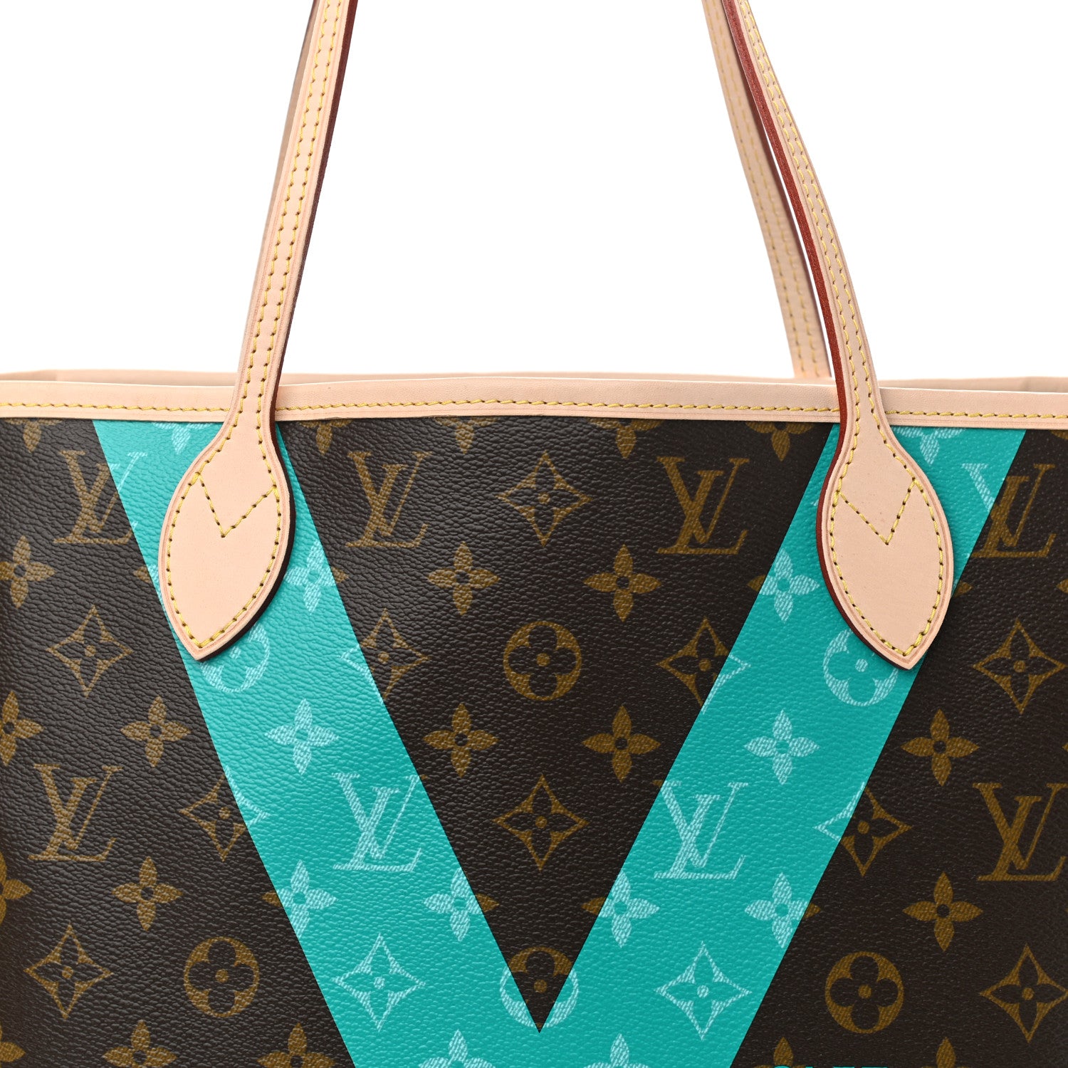 Louis Vuitton Monogram V Neverfull MM Turquoise 9 of 11