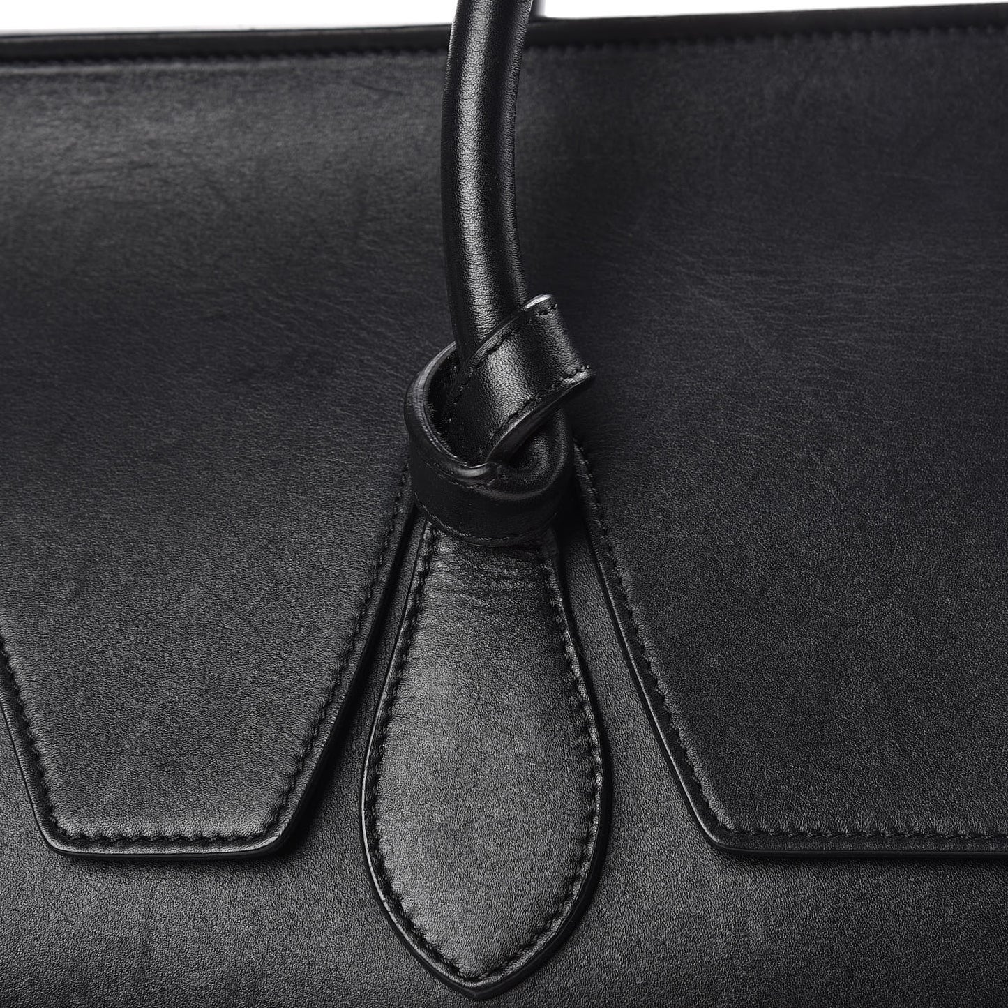 Smooth Calfskin Large Tie Knot Tote Black