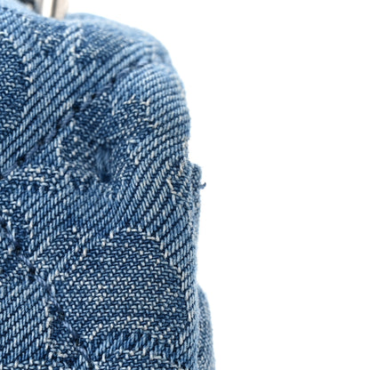 Chanel Denim Quilted Camellia Sweetheart Mini Flap Blue 14 of 16
