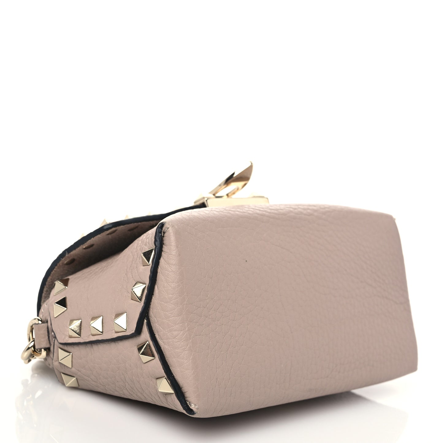 Pebbled Calfskin Mini Rockstud Crossbody Bag Poudre