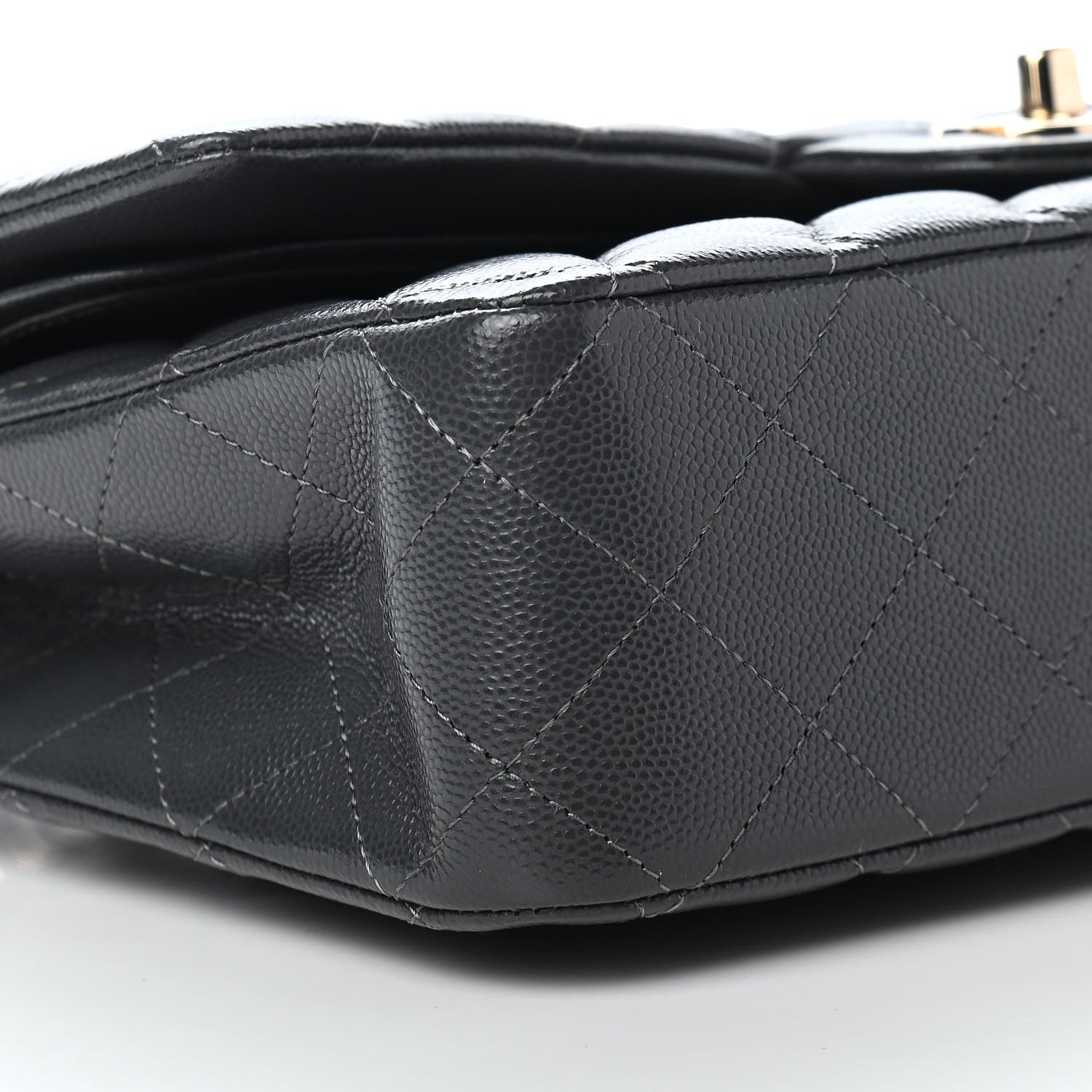 Chanel Caviar Quilted Medium Double Flap Dark Grey 8 of 11