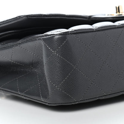 Chanel Caviar Quilted Medium Double Flap Dark Grey 8 of 11
