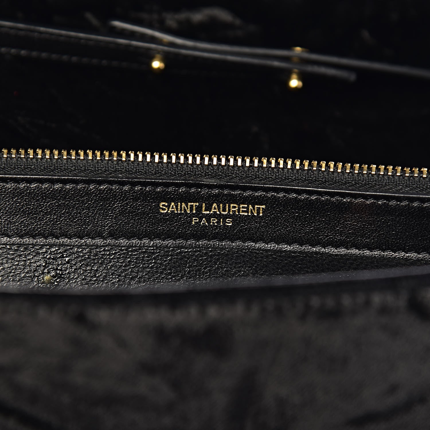 Saint Laurent Velvet Monogram Chain Wallet Black 7 of 11