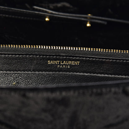 Saint Laurent Velvet Monogram Chain Wallet Black 7 of 11