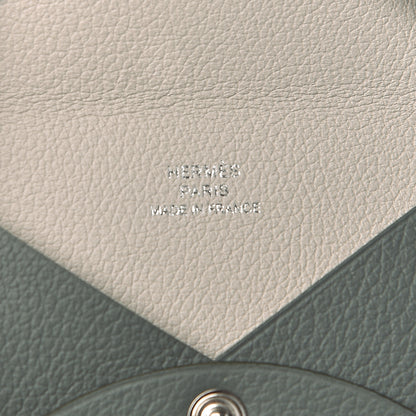 Hermes Evercolor Calvi Verso Card Case Vert Amande Gris Perle 5 of 8