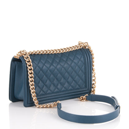 Chanel Caviar Quilted Medium Boy Flap Dark Blue 3 of 7