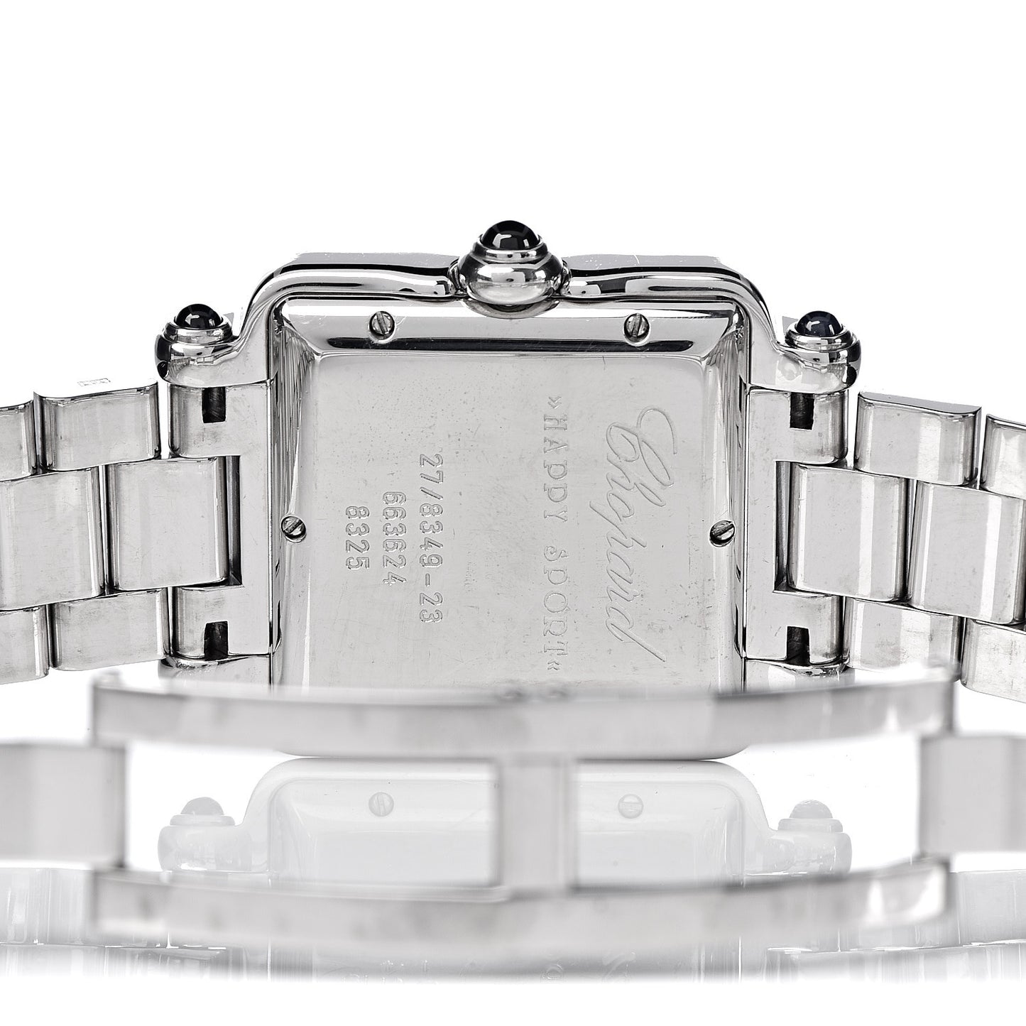 Stainless Steel 7 Diamond 27mm Happy Sport Quartz Watch Black