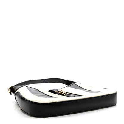 Gucci Boarded Dyana Lux Calfskin Striped Medium Jackie 1961 Hobo Black White 4 of 11