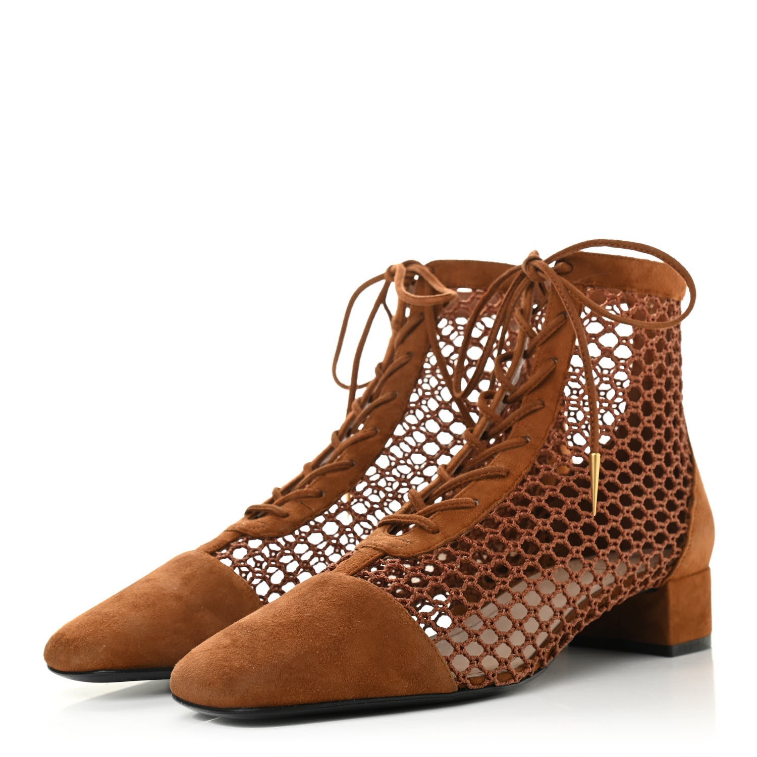 Christian Dior Suede Resille Naughtily-D 30mm Ankle Boots 40.5 Golden Brown 3 of 8