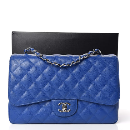 Chanel Caviar Quilted Jumbo Single Flap Blue 11 of 11