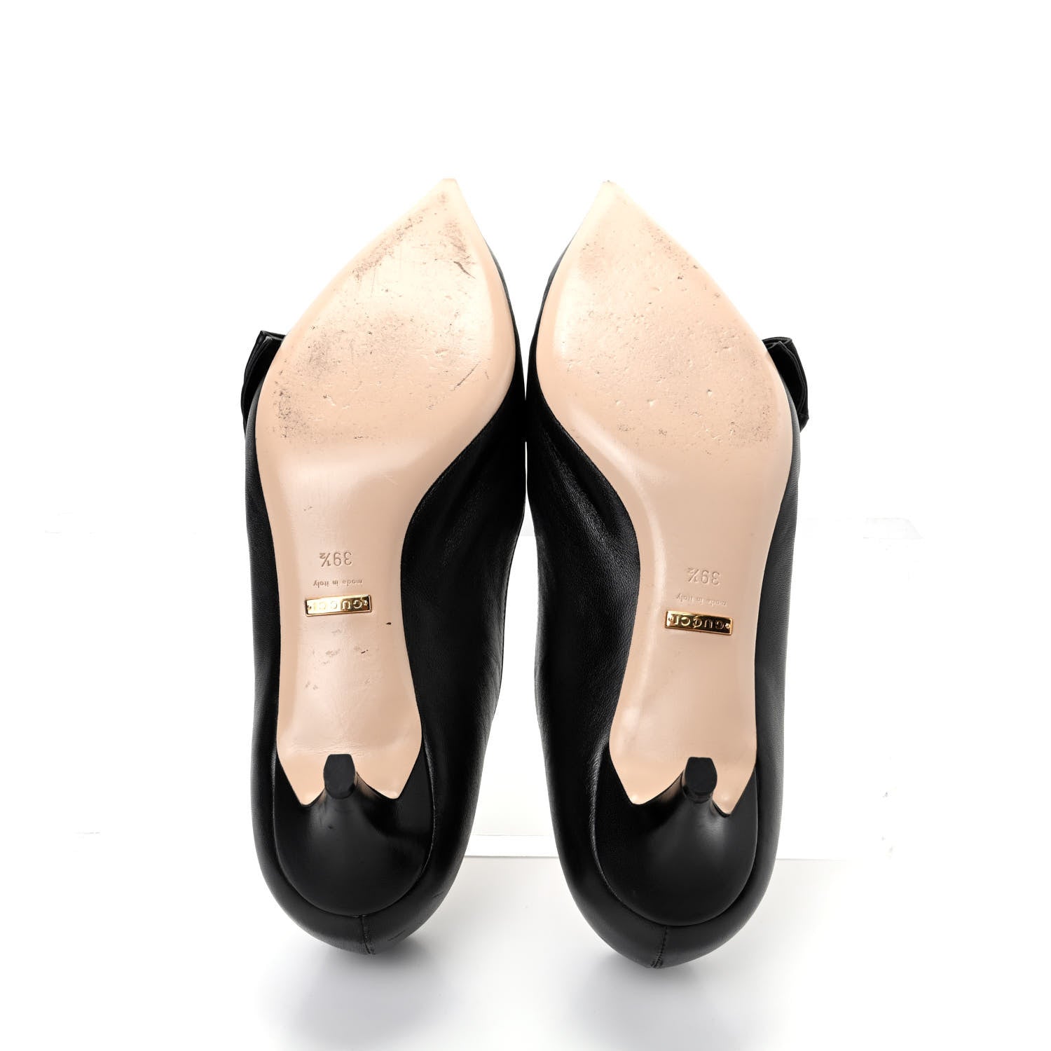 Gucci Nappa Queen Margaret Low Heel Pumps 39.5 Black 6 of 10