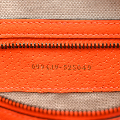 Gucci GG Supreme Monogram Textured Dollar Calfskin Web Ophidia Wristlet Shoulder Bag Beige Ebony Orange 7 of 11