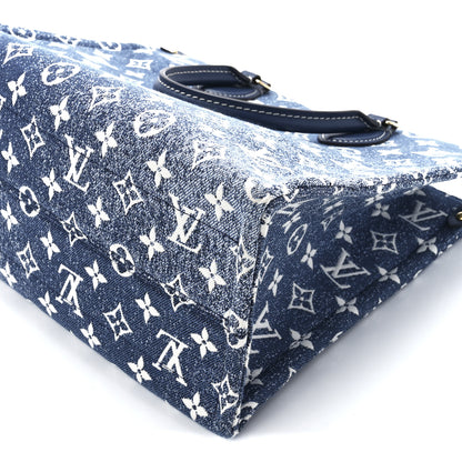 Louis Vuitton Monogram Jacquard Denim Onthego MM Bleu 9 of 10