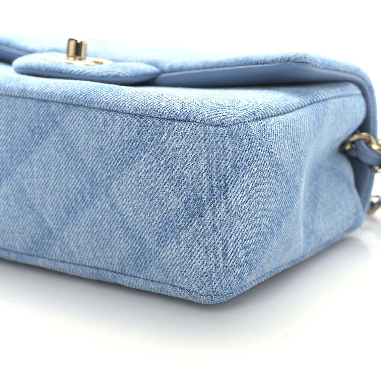 Chanel Printed Denim Quilted Mini Rectangular Flap Light Blue 9 of 9
