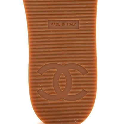 Chanel Tweed Patent Calfskin Logo Mules 36 White 8 of 9