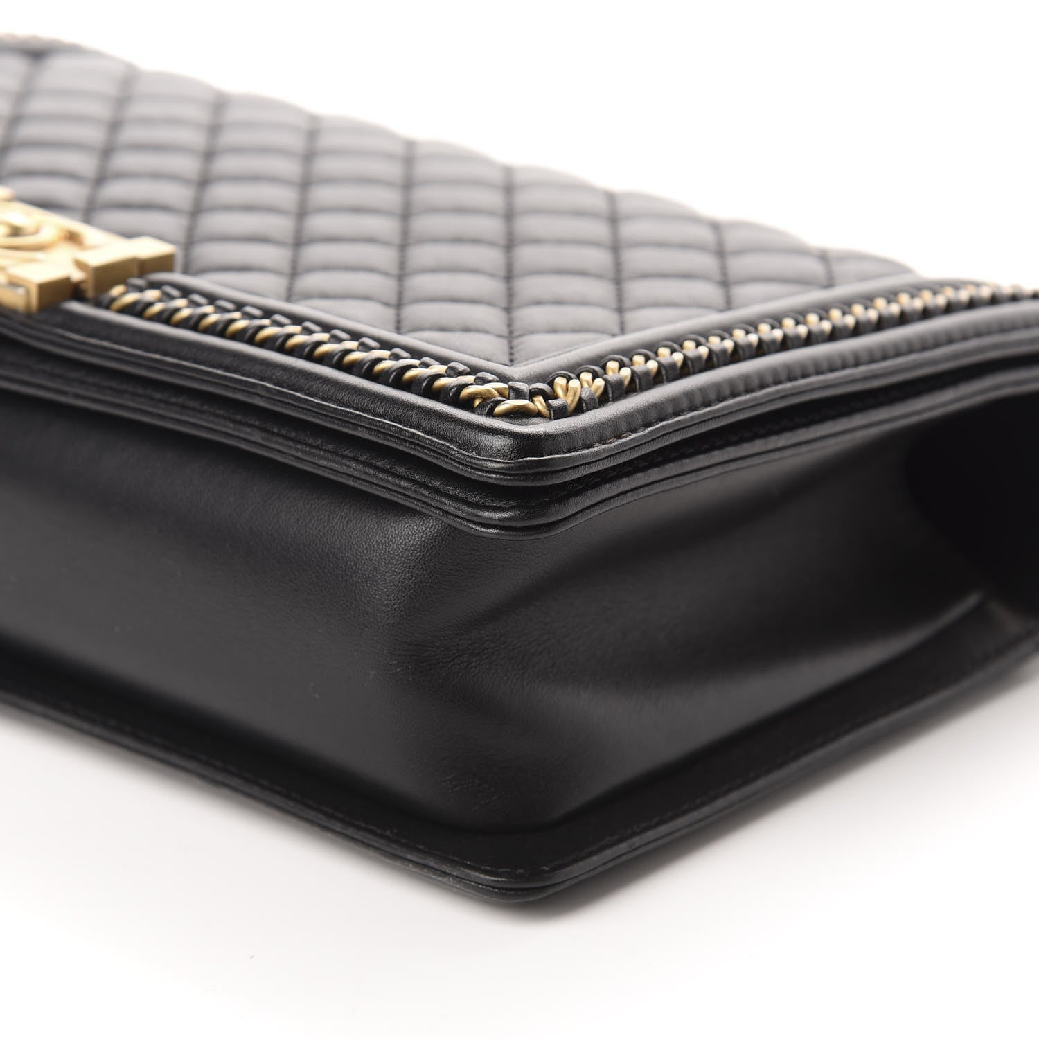 Chanel Calfskin Quilted New Medium Boy Top Handle Flap Black 6 of 10