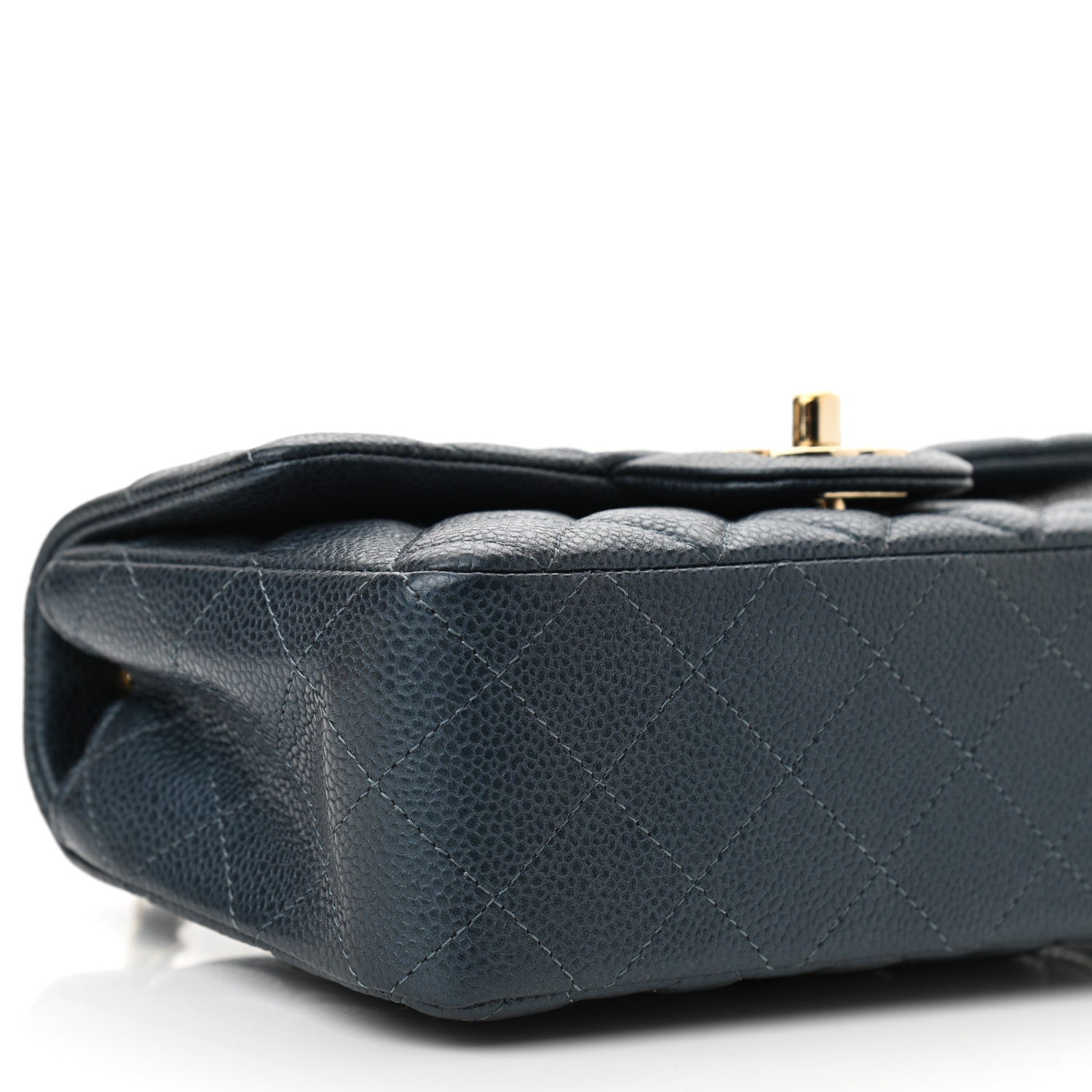 Chanel Iridescent Caviar Quilted Mini Rectangular Flap Dark Blue 8 of 10