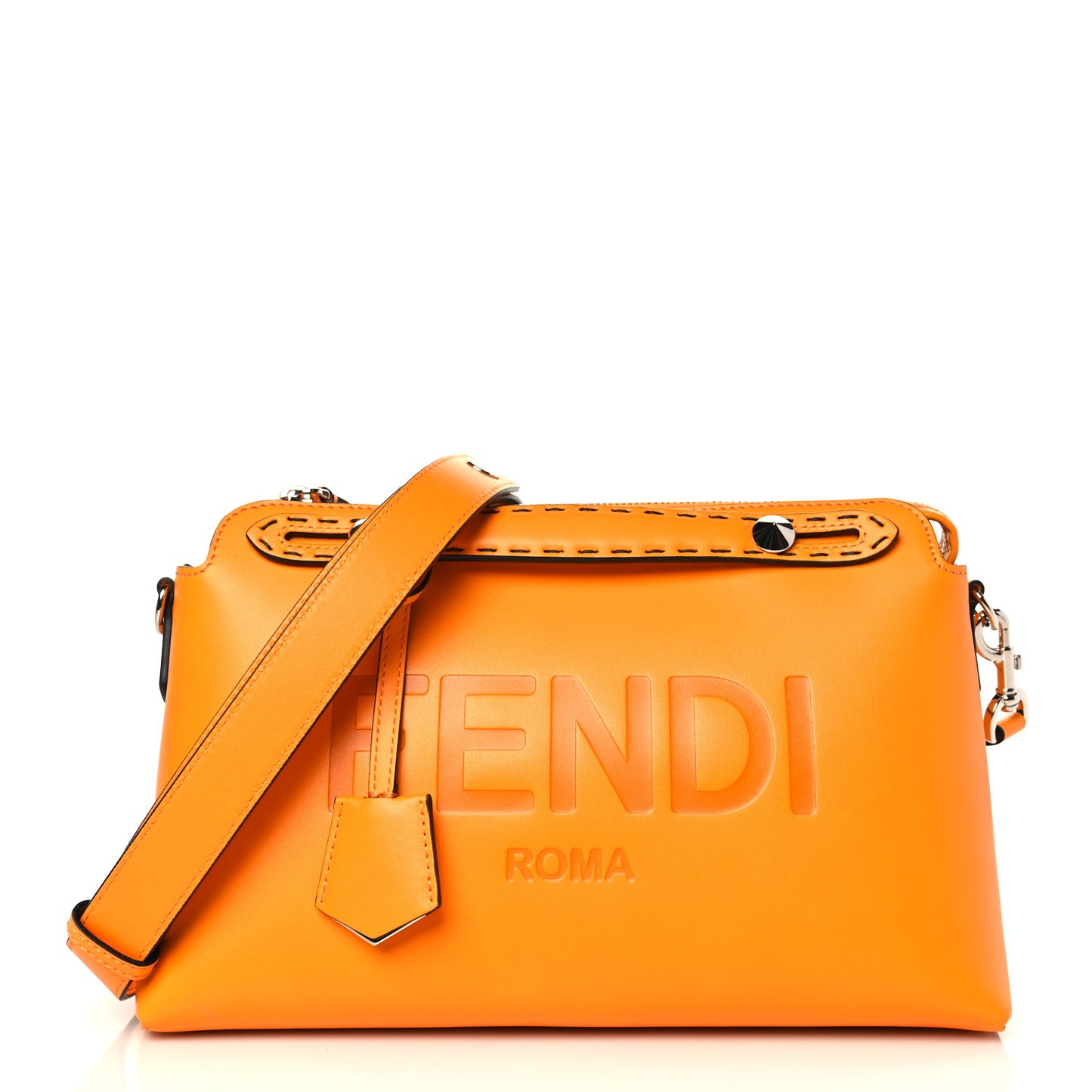 Vitello King Logo Embossed Medium By The Way Boston Bag Clementine