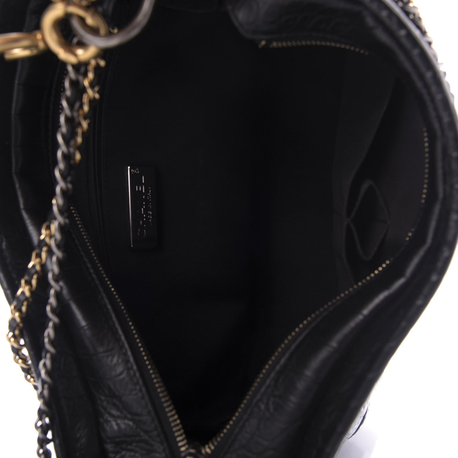 Chanel Crocodile Embossed Calfskin Medium Gabrielle Cocodile Hobo Black 4 of 9
