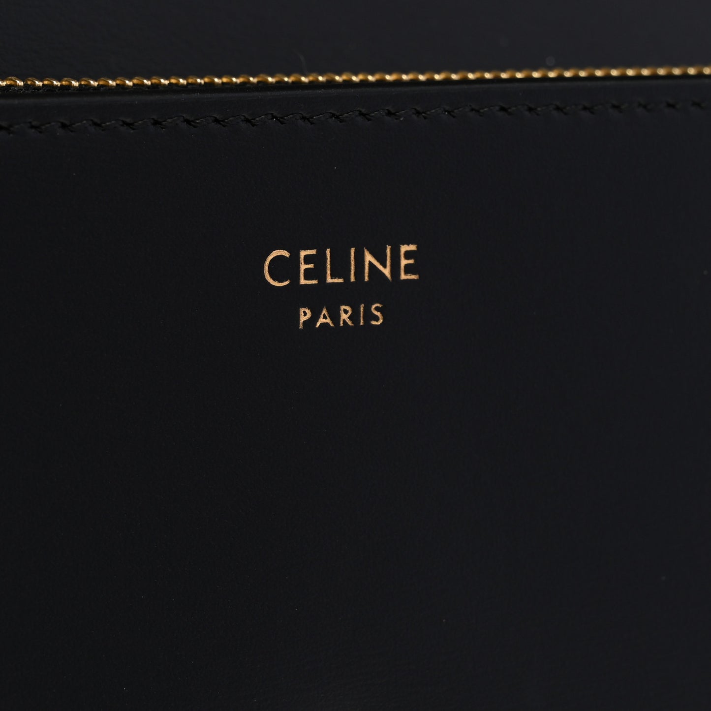 Shiny Calfskin Long Triomphe Wallet Black