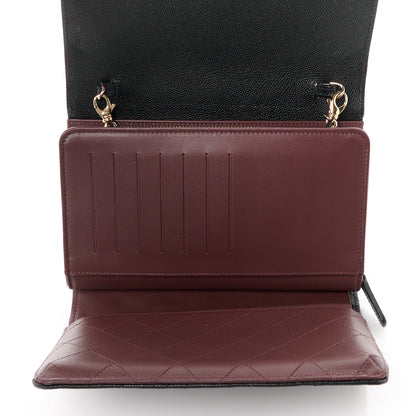 Chanel Caviar Quilted Compact Wallet On Chain WOC Black 5 of 11