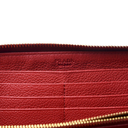 Prada Vitello Grain Zip Around Wallet Fuoco 5 of 8