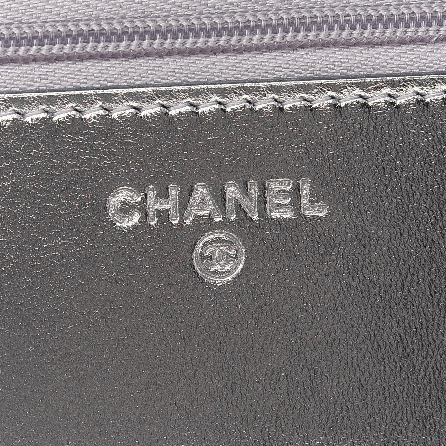Gradient Metallic Calfskin Quilted Wallet On Chain WOC Silver Blue Yellow Purple