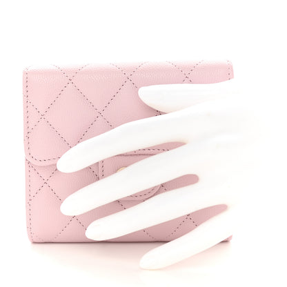 Chanel Caviar Quilted Compact Flap Wallet Light Pink 2 of 9