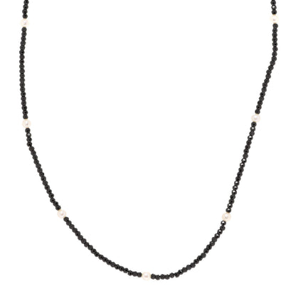 Tiffany Sterling Silver Black Spinel Pearl Ziegfeld Bead Necklace 1 of 6
