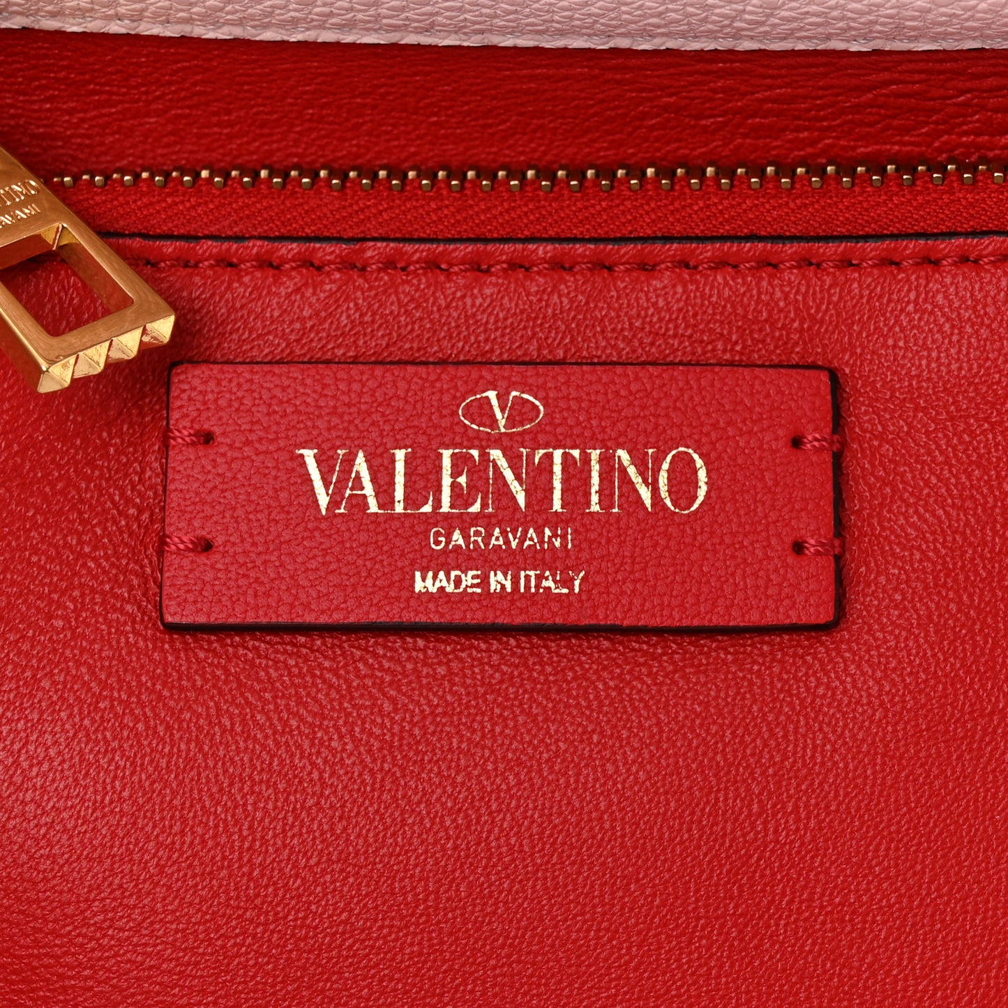 Grainy Calfskin Small VSling Top Handle Bag Rose Quartz